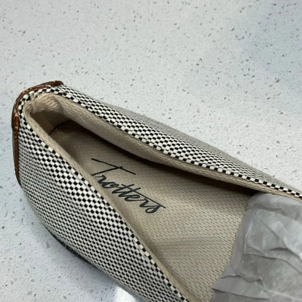 Trotters Accent Espadrille Slip-On Black/White Checkerboard Women 12 Narrow